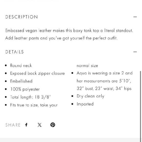 alice & olivia AMAL VEGAN CROC BOXY TANK (Size 0) - Picture 7 of 7